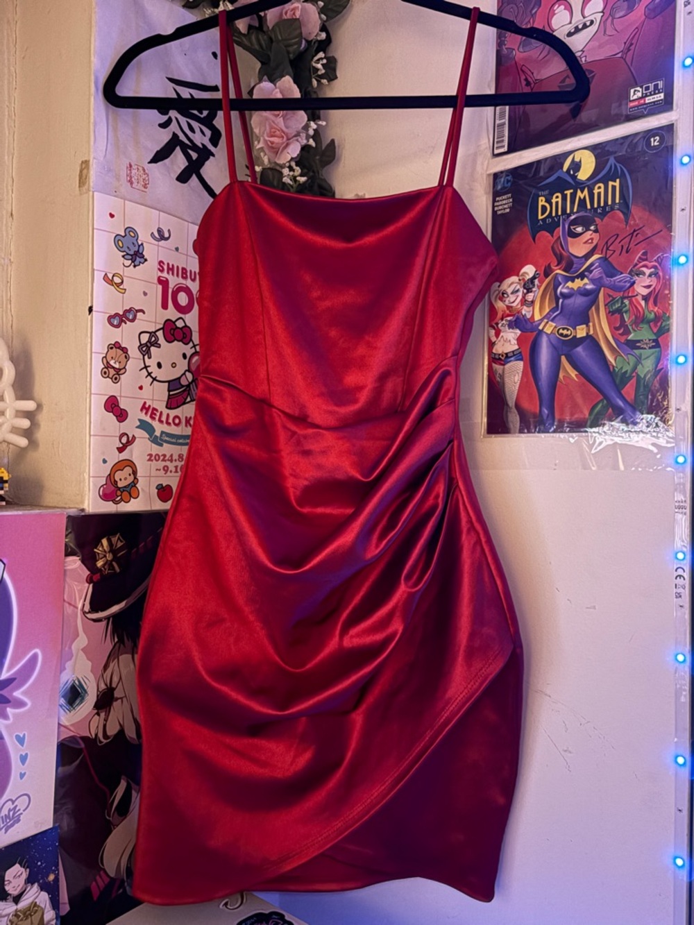Windsor Red Satin Slip Mini Dress